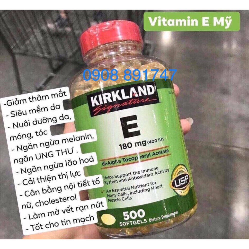 Vitamin E Kirkland 400 IU Của Mỹ, Nắp đỏ