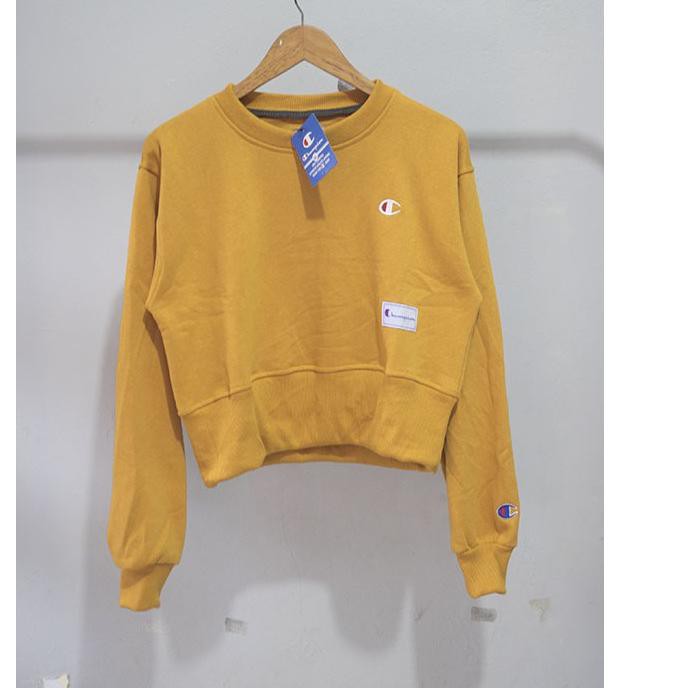 Áo Sweater Lửng In Chữ Champion 5.5 Thời Trang Cho Nữ