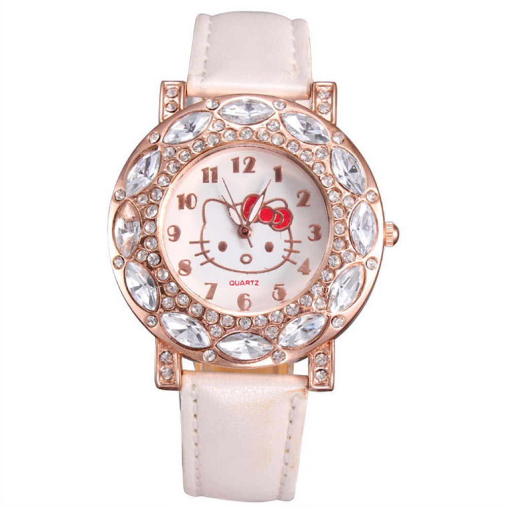 Đồng Hồ Dây Da Mặt Hình Hello Kitty Dễ Thương Cho Bé Gái | BigBuy360 - bigbuy360.vn