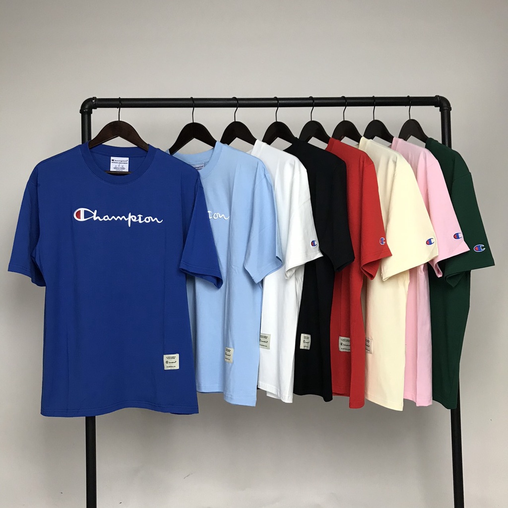Áo thun tay lỡ CHAMPION chữ thêu nổi 3D unisex nam nữ