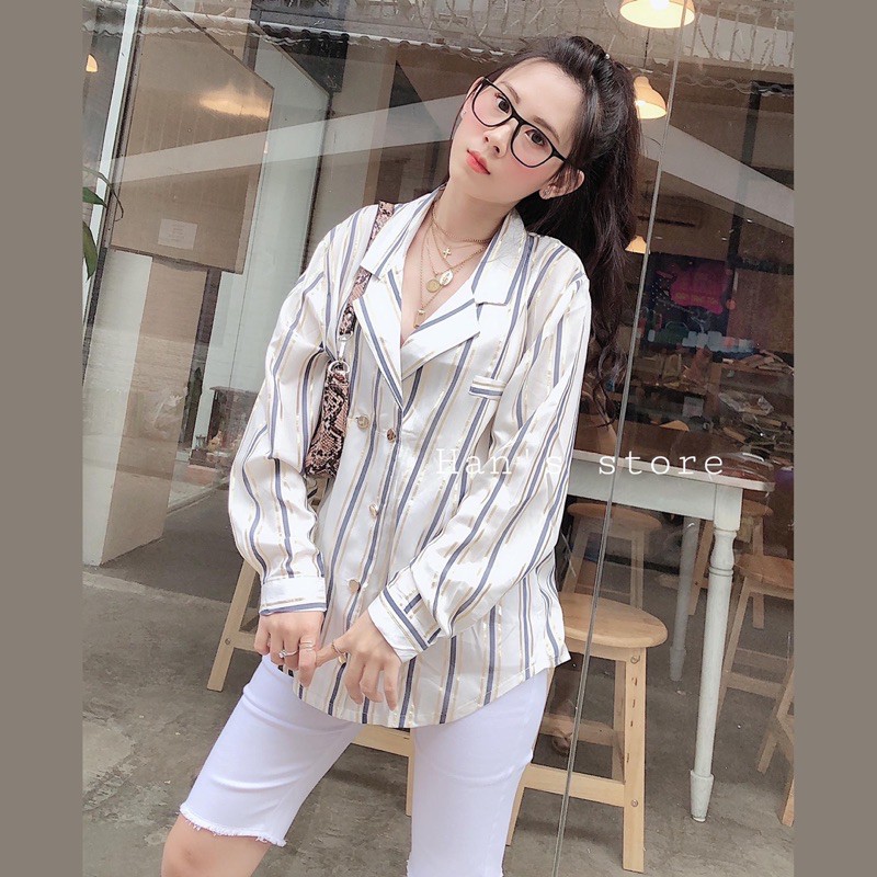 ÁO SƠMI VEST KẺ NHŨ( ẢNH THẬT)