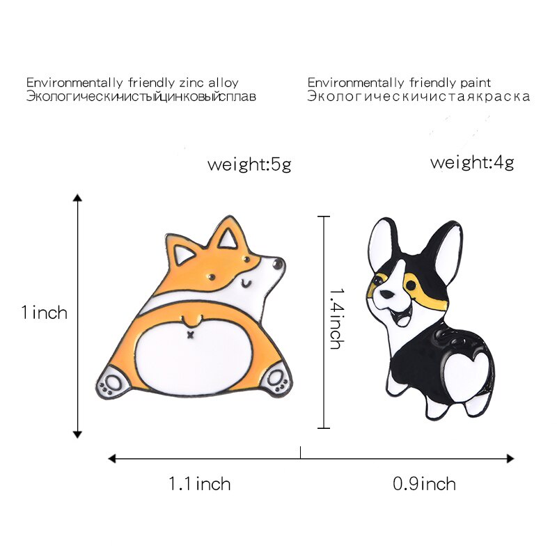 Ghim cài áo hình chú chóCorgi dễ thương độc đáo