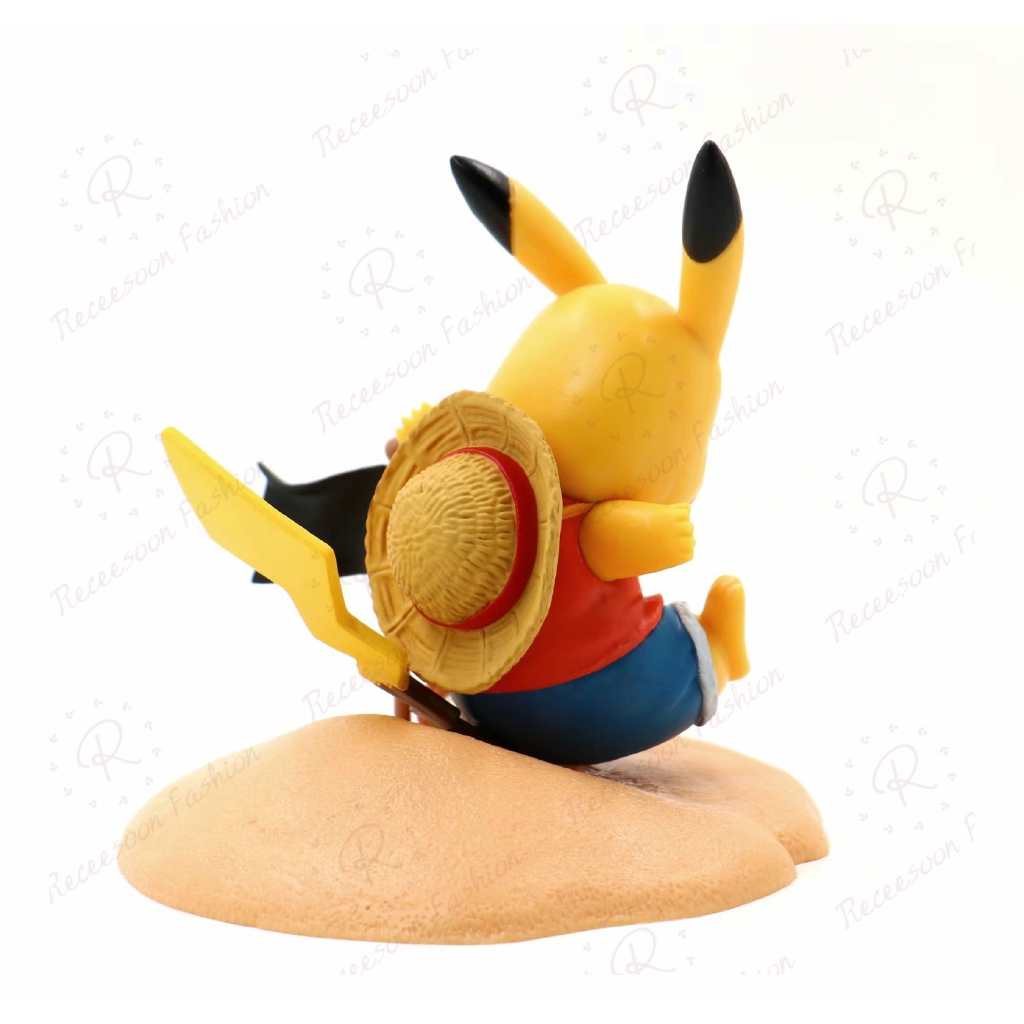 Pikachu Cos Luffy Action Figure Toys One Piece Pokémon Detective Pikachu Model