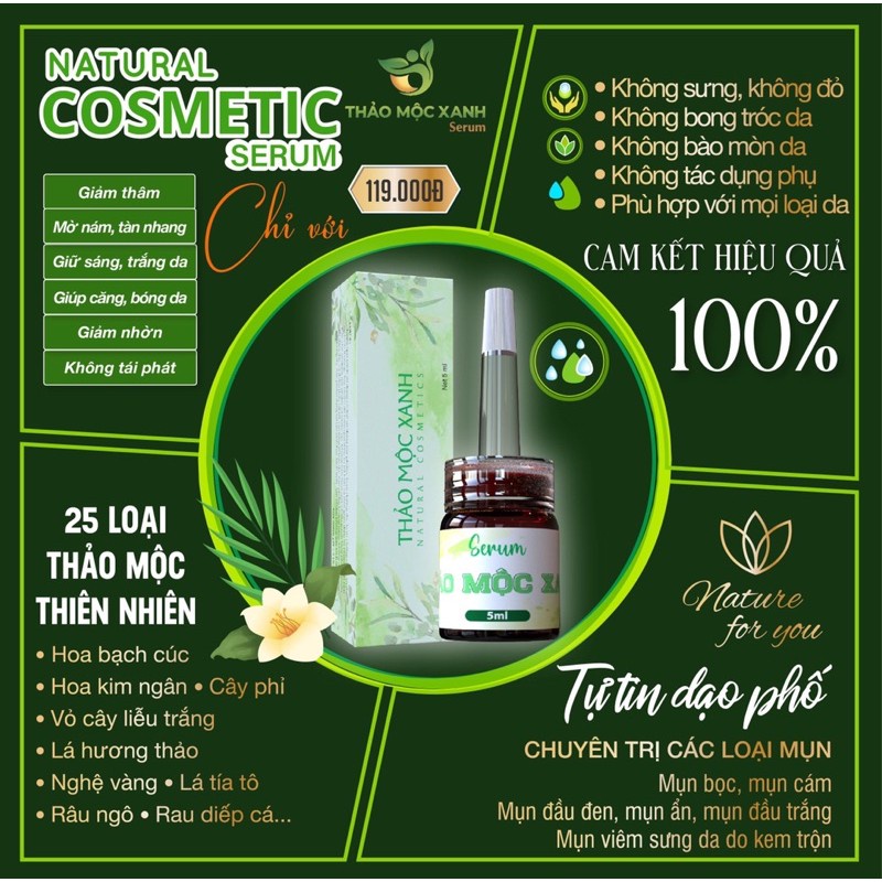 COMBO 5 Hộp Serum Thảo Mộc Xanh Chính Hãng