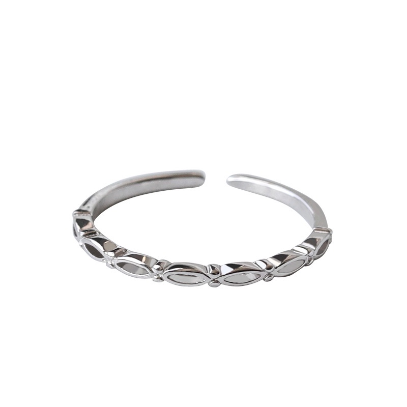 Nhẫn Hở Mạ Bạc 925 Kiểu Dáng Hình Học Thanh Lịch Thời Trang