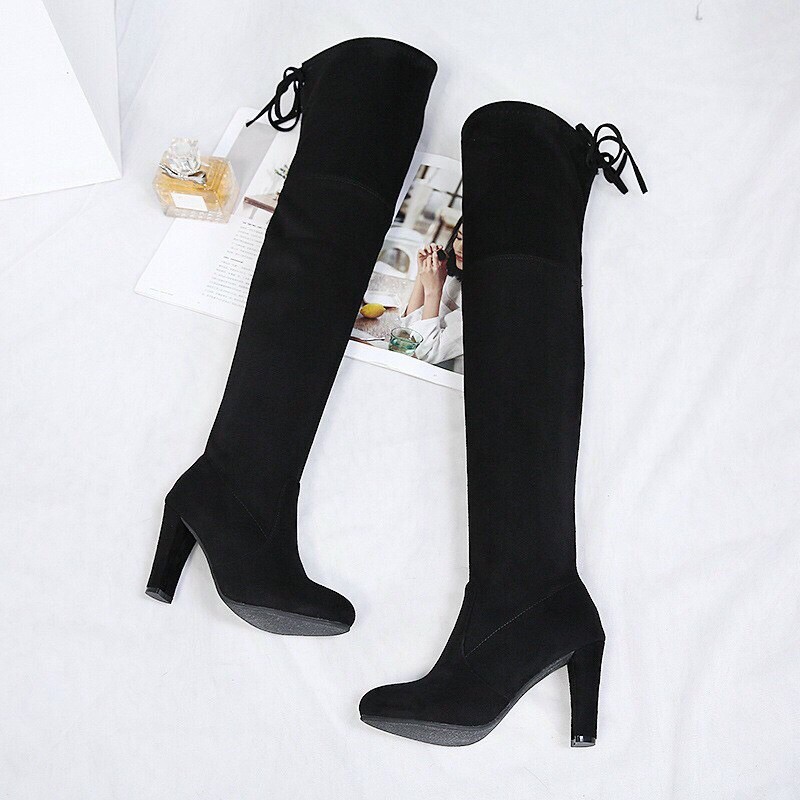 Bốt Đùi Gót Vuông