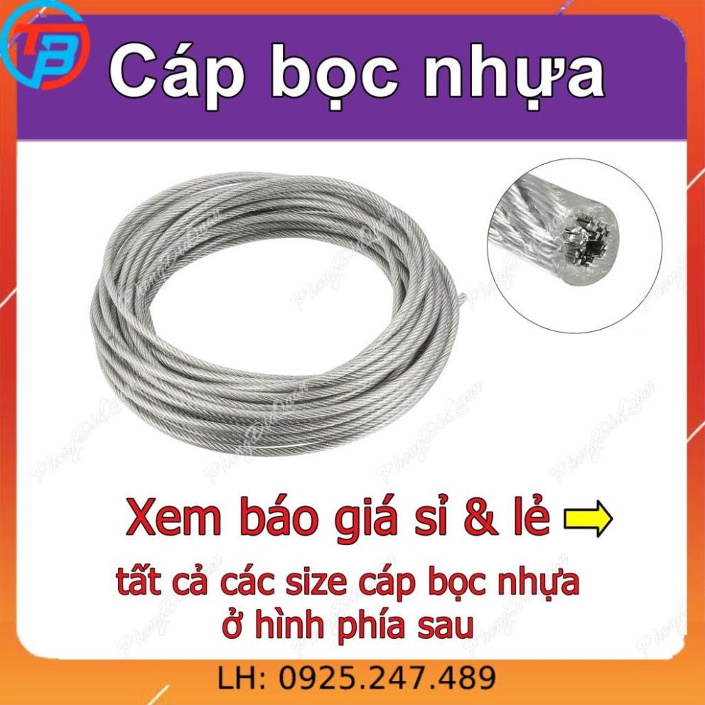 Cáp bọc nhựa (cáp thép bọc nhựa) bán lẻ từng mét CÁP THÉP Thái Bình Vina