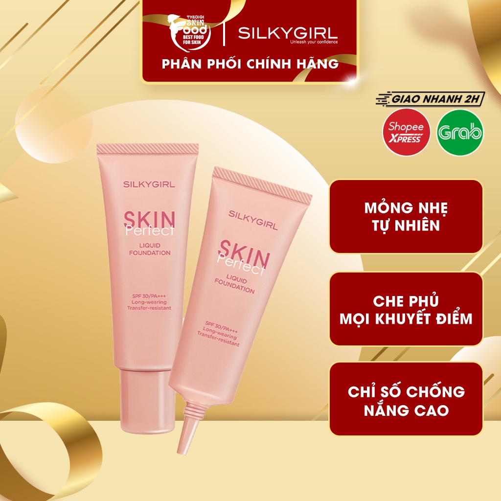 Kem Nền Dạng Tuýp Che Phủ Tự Nhiên Silkygirl Skin Perfect Liquid Foundation SPF30/PA+++ 25ml