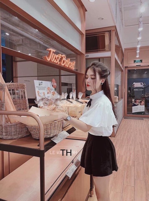 Áo sơ mi nơ tay bồng TH45 M B02