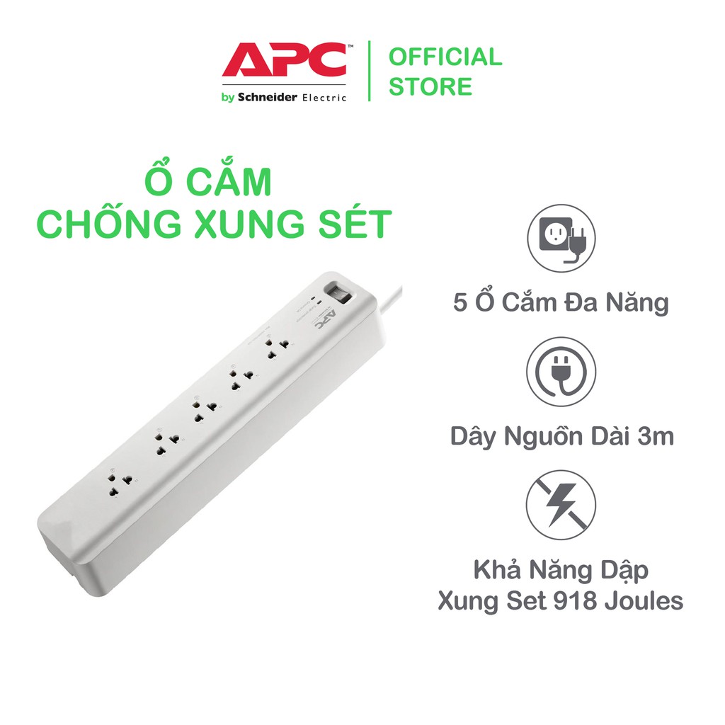 Ổ cắm chống xung sét APC by Schneider Electric PM53-VN