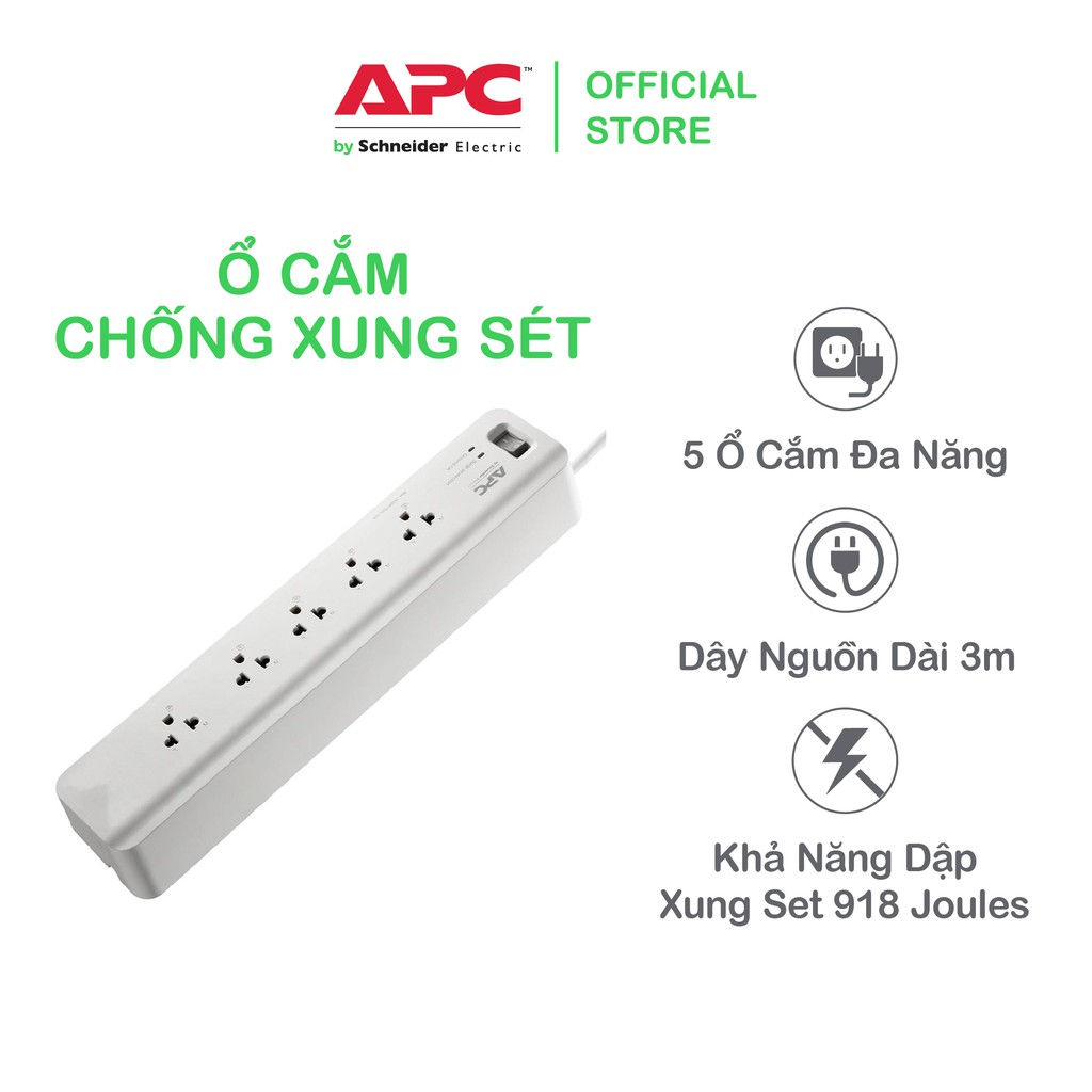 [FREESHIP] Ổ cắm chống xung sét APC by Schneider Electric PM53-VN