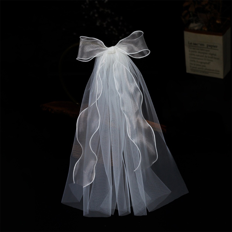 Mạng Che Mặt Vải Tuyn Một Lớp Kèm Kẹp Trang Trí Cho Cô Dâu