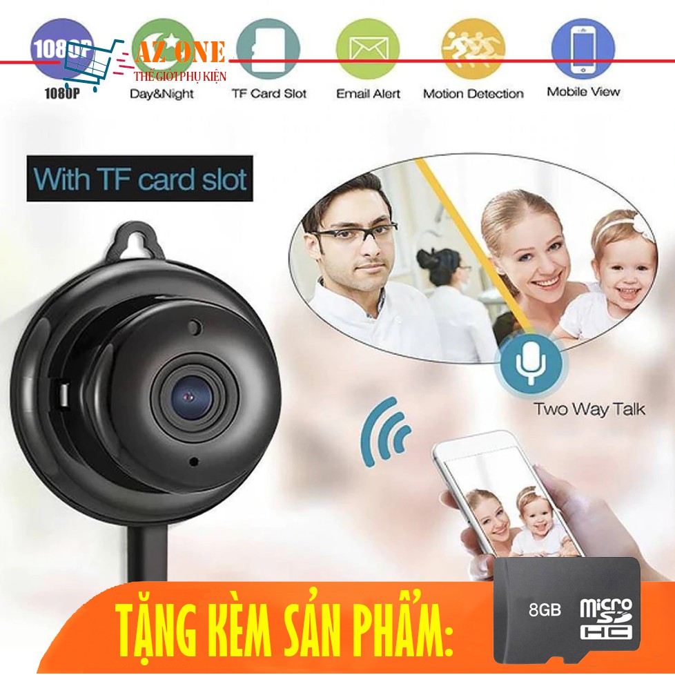 Camera IP Wifi Mini E06-Q2 Full HD 1080P Tặng Kèm Thẻ Nhớ 8GB