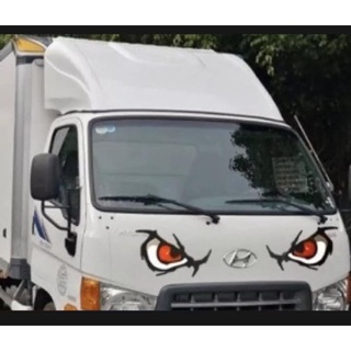 Tem đôi mắt dán trang trí đầu xe tải, tem dán decal