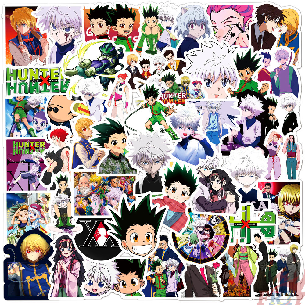 Bộ 50 miếng dán trang trí laptop hành lý hình anime HUNTER×HUNTER - Series 08 DIY