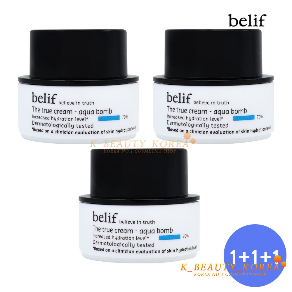 Set 3 Kem Dưỡng Ẩm The True Cream Aqua Bomb / Moisturizing Bomb Cỡ 10ml