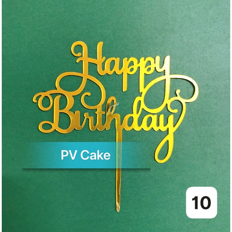 Que cắm Happy Birthday, set 2 que, có gần 24 mẫu ạ
