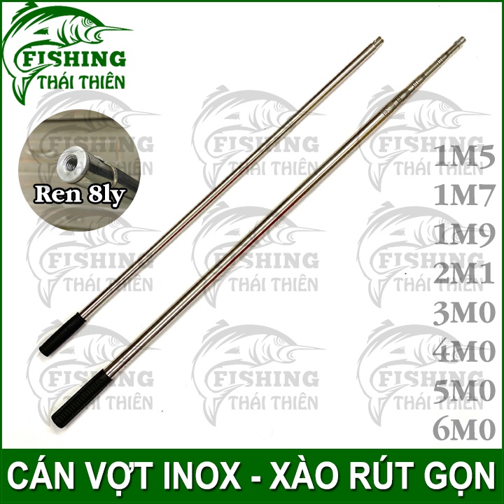 Mua Cán vợt cá, cán gắn móc cỏ, cào lục bình Inox đầu ren trong 8ly dài ...