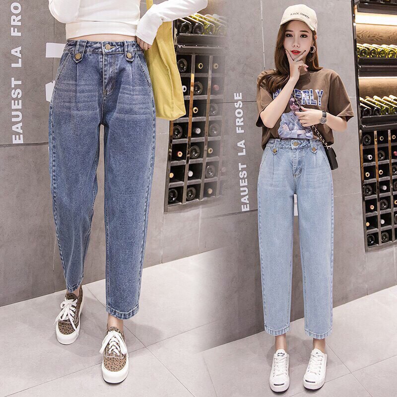 Quần bò baggy jeans cạp 3 khuy