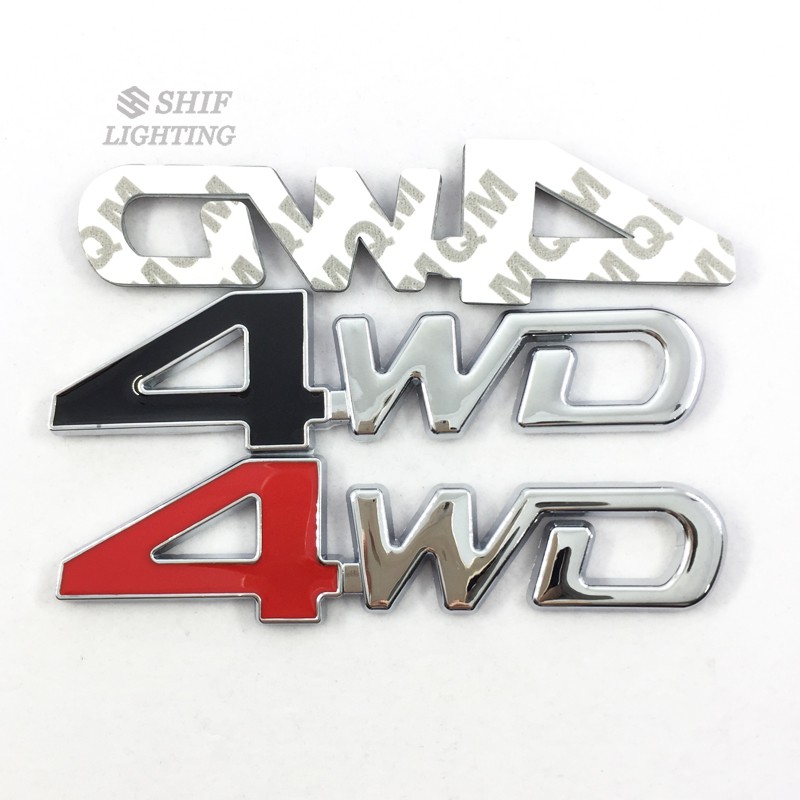 Logo 4WD bằng kim loại dán trang trí xe hơi