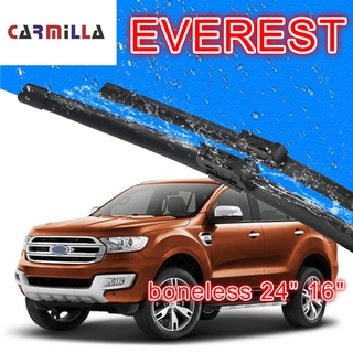 1PAIR Boneless Car Windshield Wiper Blades for Ford Everest 2015-2020 Car Windscreen Wiper Rubber 24" 16"