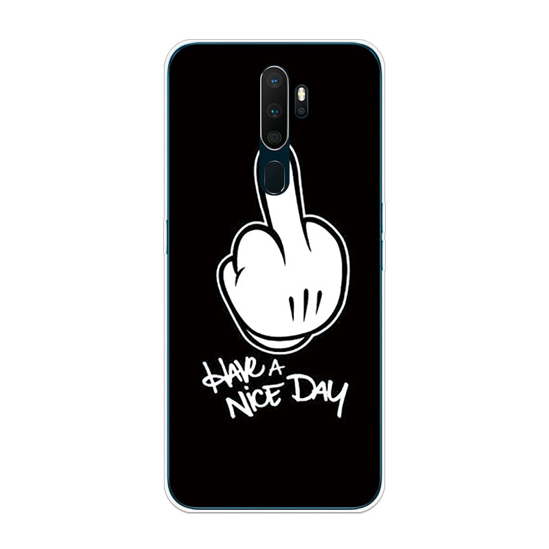 Ốp Lưng OPPO A5 A9 A31 A91 2020 TPU mềm Case Cá tính đen tuyền Two