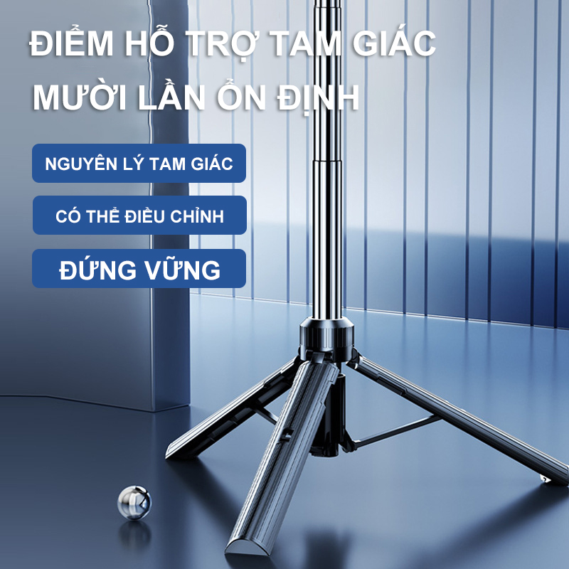 Gậy Chụp Ảnh Tự Sướng 3 Chân Có Điều Khiển Từ Xa- Xoay 360 độ, Chụp Ảnh du lịch, livetream, quay vlog 1.6m NBA31-16