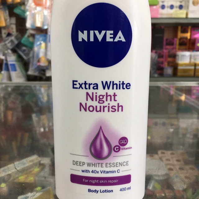 Dưỡng thể trắng da ban đêm NIVEA Extra White Night Nourish 400ml