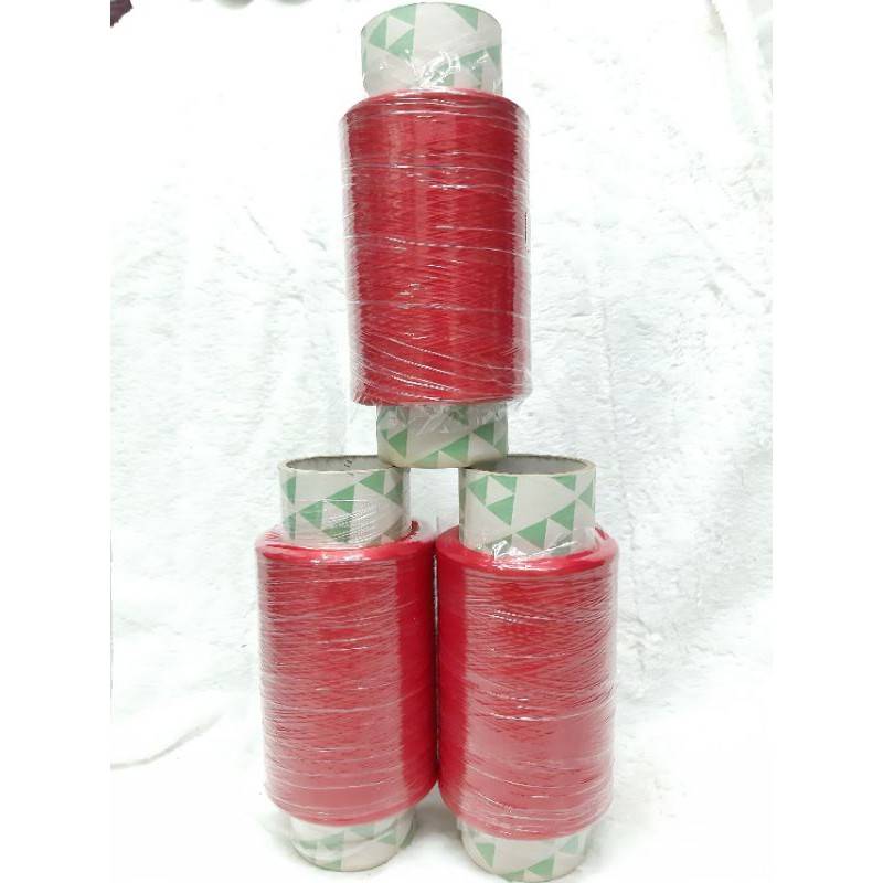 chỉ vắt sổ màu đỏ tươi 150D được bọc màng PE