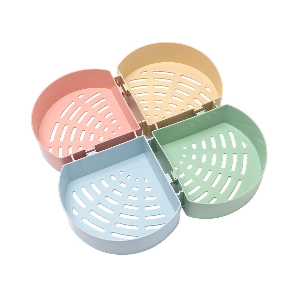 Giá Đỡ Nhựa Gắn Góc Tường Đựng Đồ Dùng Nhà Tắm