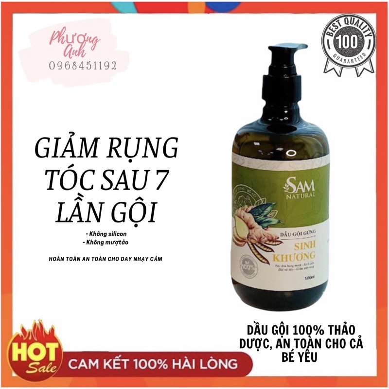 Dầu gội Sinh Khương 500ml phiên bản mới đậm đặc gấp 3 lần
