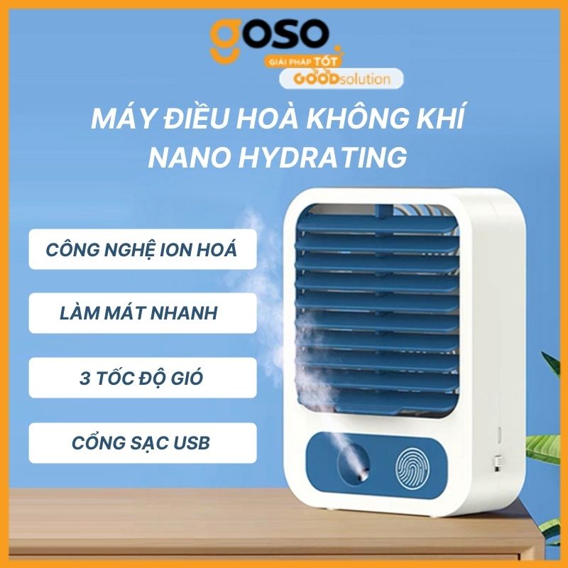 Quạt Tích Điện Điều Hoà Hơi Nước Để Bàn 3 Tốc Độ Gió Cao Cấp