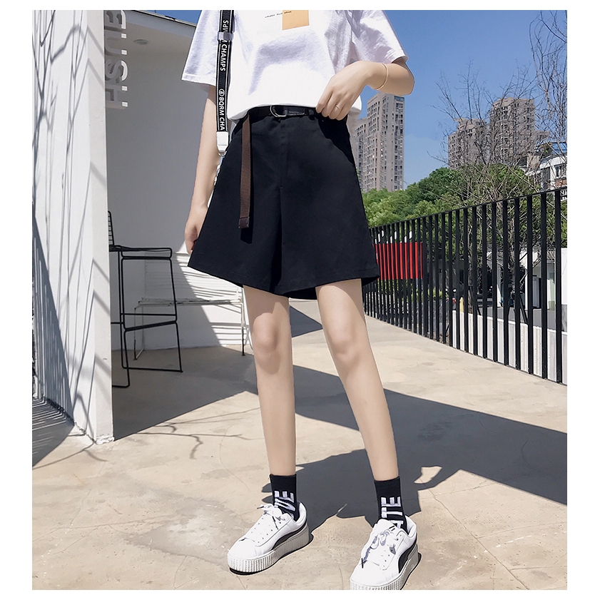 SUXI Quần short lưng cao phong cách Hàn Quốc thời trang năng động cho nữ