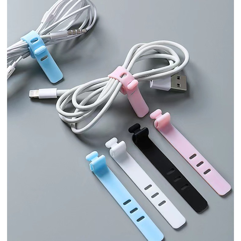 Bộ 10 Kẹp Silicone Quấn Dây Cáp / Tai Nghe