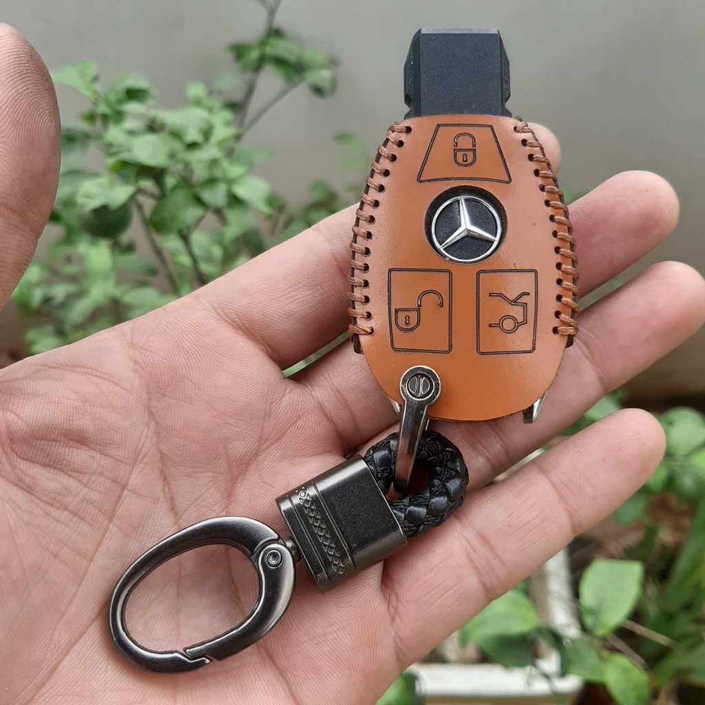 Bao da chìa khoá Mercedes C class, E class, GLK, GLC, ML ... chìa mec bằng da bò, bảo hành 24 tháng, nhiều mầu