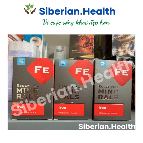 Essential Minerals Iron Siberian, hỗ trợ tạo máu và chuyển hóa năng lượng, giảm mệt mỏi - Hộp 60v