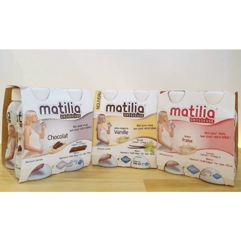 Date 7/24 Lốc 4 hộp sữa bầu Matilia Pháp
