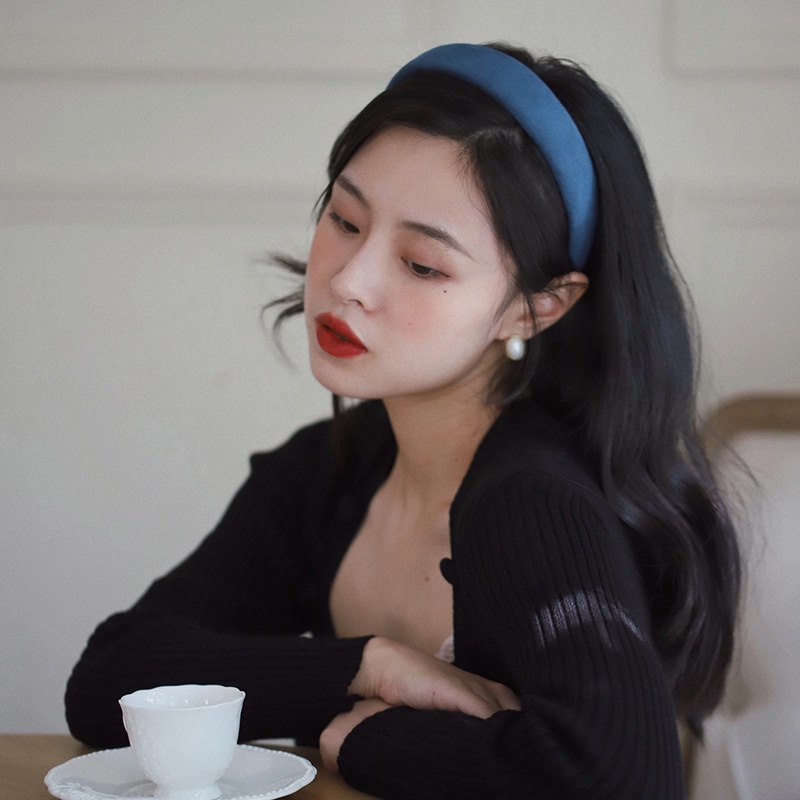 Băng Đô Vải Màu Xanh Thời Trang Hàn Quốc