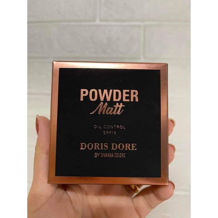 PHẤN PHỦ DẠNG NÉN CAO CẤP KIỀM DẦU, CHỐNG THẤM NƯỚC SIVANNA COLORS DORIS DORE POWDER MATT CHÍNH HÃNG - 11271