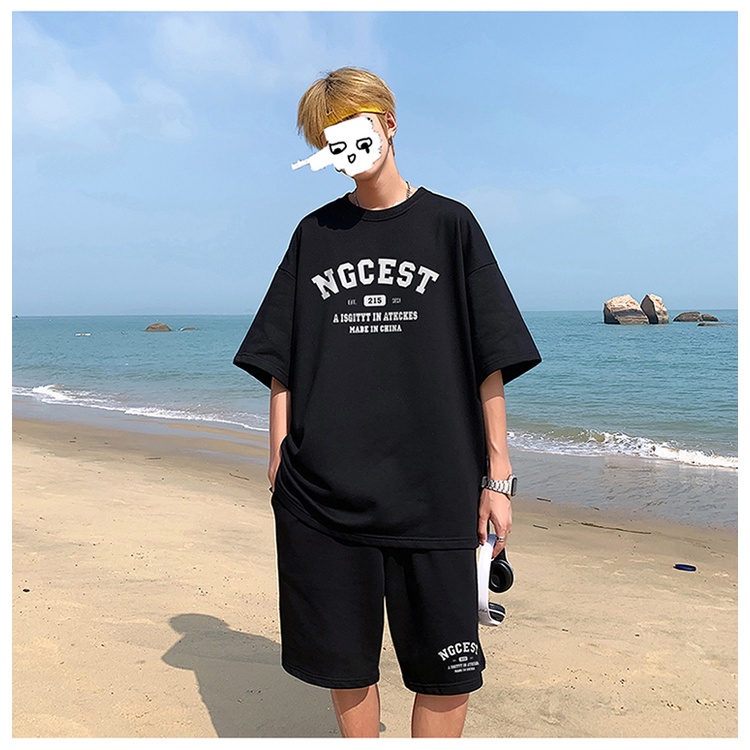 ( Freeship ) Bộ Đồ Thun Phối Chữ 2 Sản Phẩm Áo Kèm Quần Cực Kute Phong Cách Trẻ Trung Năng Động - Fom Dáng Nam Nữ