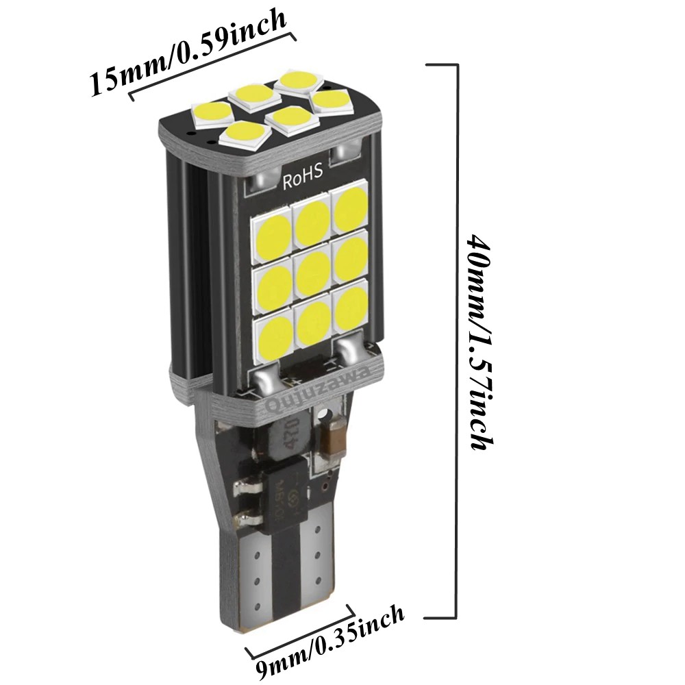 Bóng Đèn LED T15 T10 Với 24 Chip Led 3030 Siêu Sáng Đèn Sương Mù, Đèn Lùi Ô Tô, Xe Máy