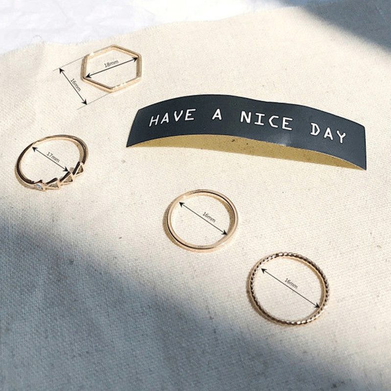 Set 4 nhẫn MANYUE kiểu hở có thể điều chỉnh thời trang cho nữ