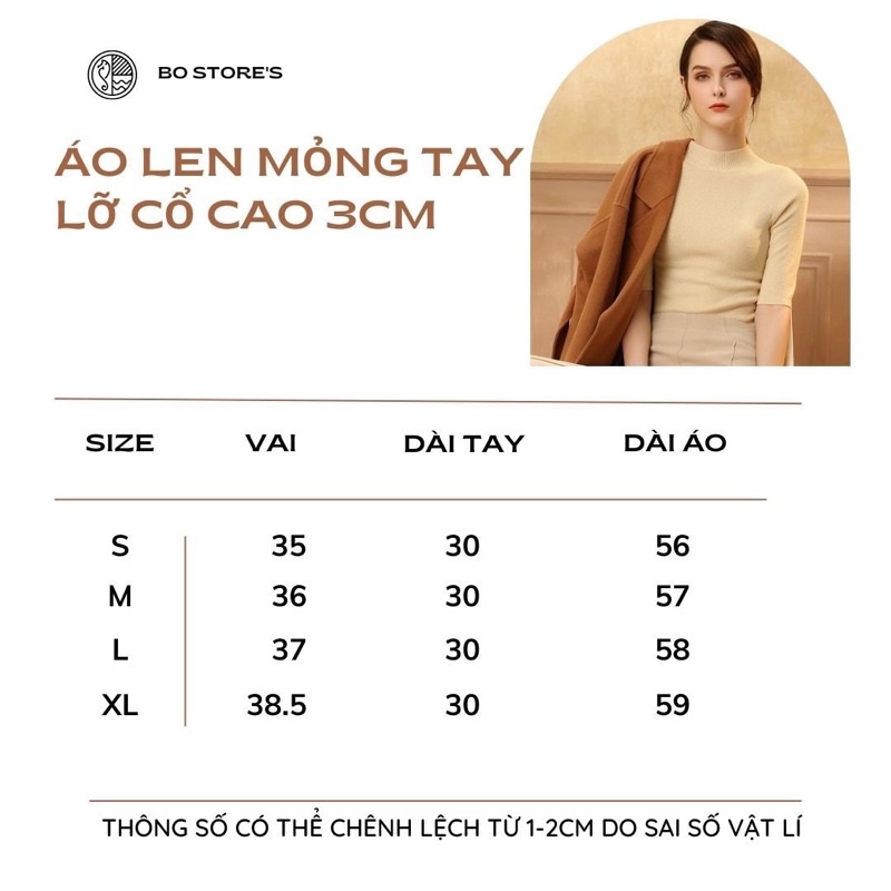 Áo Len Mỏng Tay Lỡ Cổ Cao 3 phân Nhiều Màu