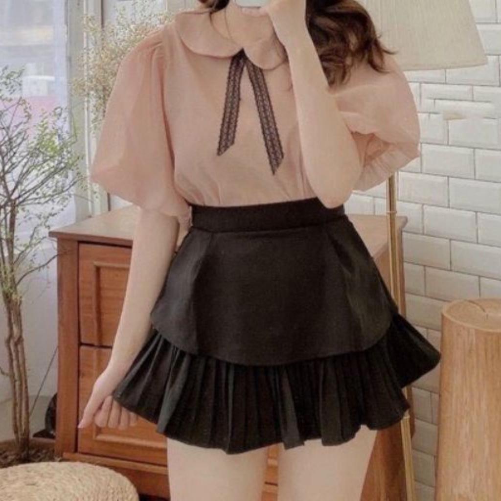 Chân Váy Đen Dáng Xòe 2 Tầng Chất Liệu Tuyết Mưa Siêu Hot | BigBuy360 - bigbuy360.vn