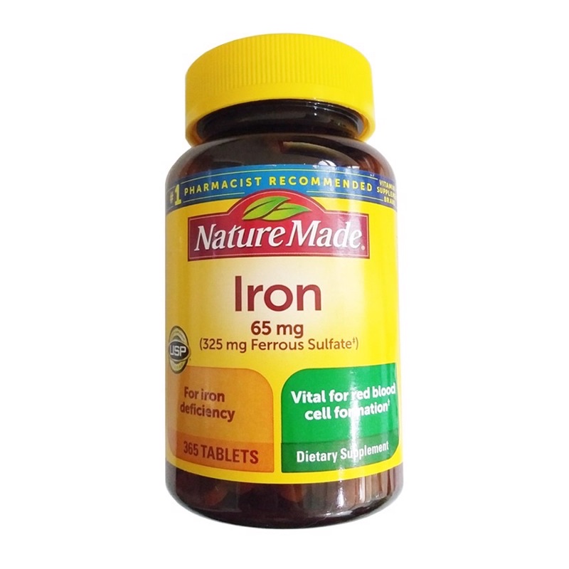 Viên Uống Bổ Sung Sắt IRON 65mg 365viên