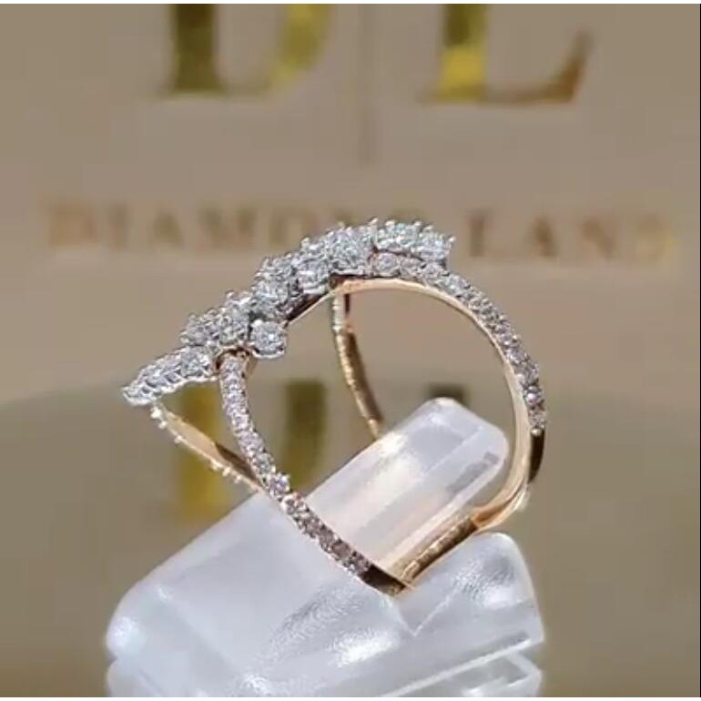 Nhẫn Đeo Tay Kim Loại Đính Đá Thời Trang Cho Nữ