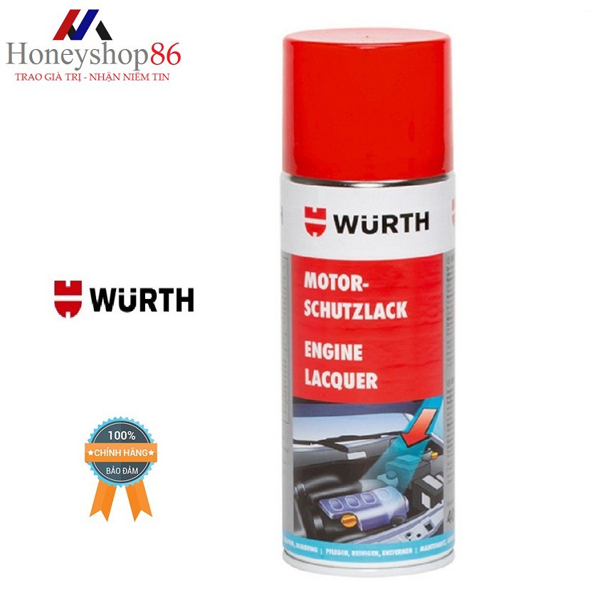 Chai Xịt Phủ Bóng Bảo Vệ Khoang Máy Động Cơ Wurth Engine Lacquer 0892790. Làm tăng độ sáng bóng của động cơ HONEYSHOP86