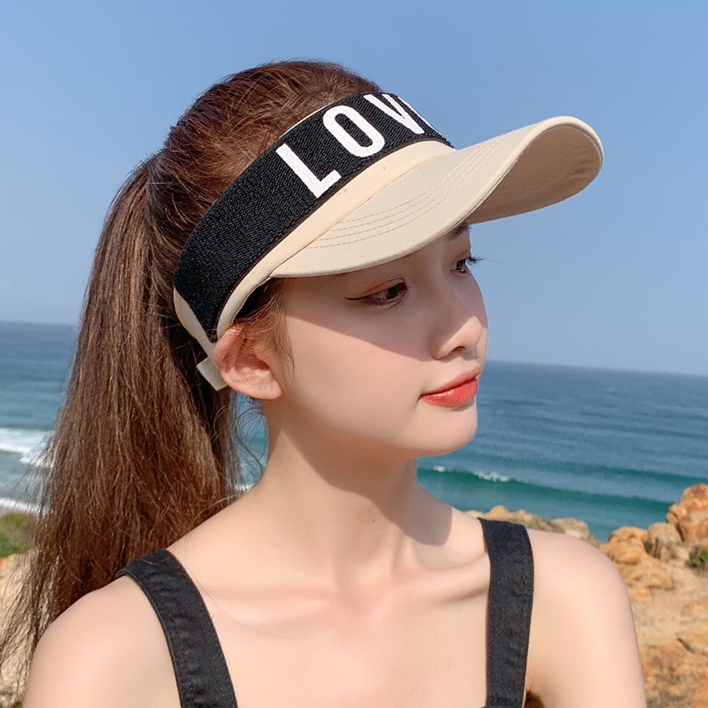 Tình Yêu Trống Trên đầu Sunhat Mũ Lưỡi Trai Không Chóp Phong Cách đường Phố Sành điệu Cho Nữ