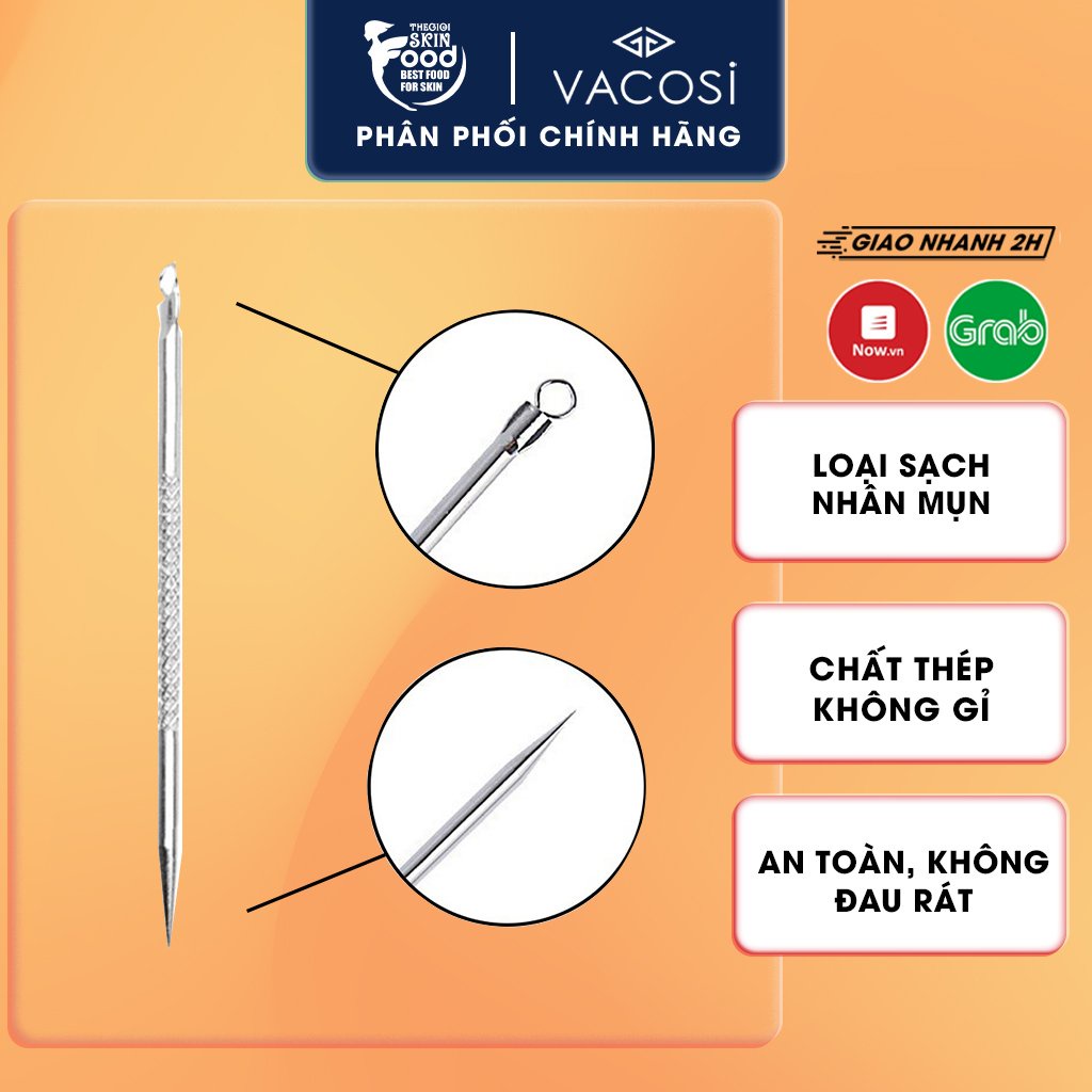 [Mã 254FMCGSALE giảm 8% đơn 500K] Cây Nặn Mụn 2 Đầu Vacosi Acne Tool NM01