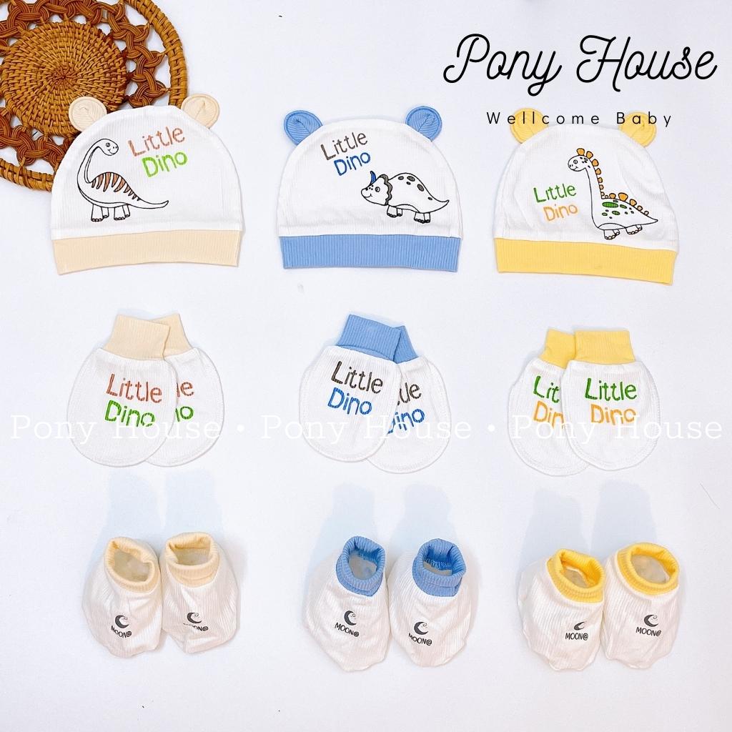 Set Mũ Bao Tay Bao Chân Moon Chất Tăm Mềm Mịn Cho Bé Trai, Bé Gái Từ Sơ Sinh